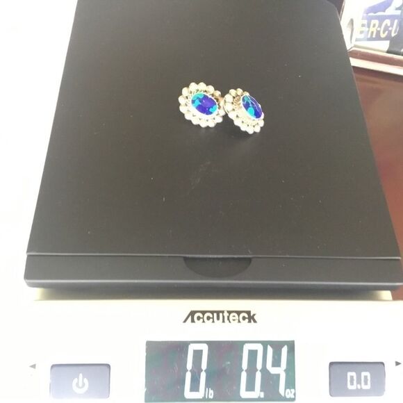 Sterling Silver Azurite Earrings - Picture 7 of 8